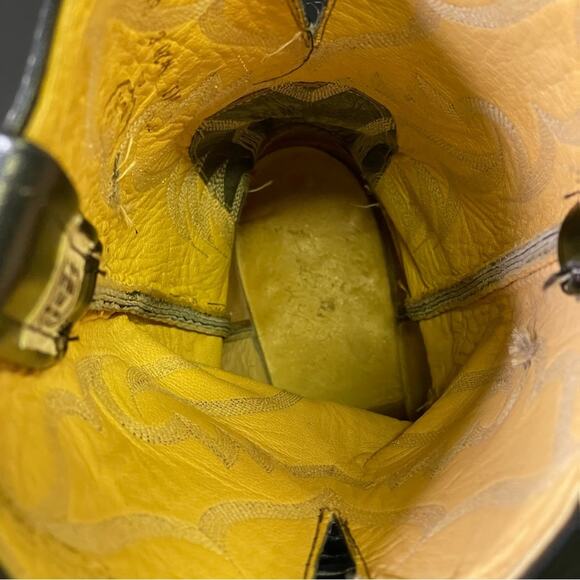 Nocona Black Snake Skin Western Cowboy Boots 8.5D Vintage Exotic Mens Boots - Picture 8 of 12